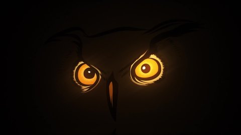 Owl eyes icon isolated on black background. Owl eyes logo.