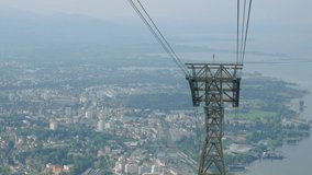 The mountain cable car lift city view by the lake high angle aerial view cityscape - Powered by Shutterstock - Get 15% off with code: PIKWIZARD15