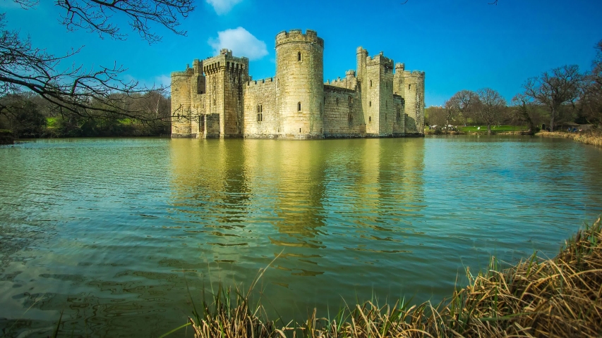 Bodiam Castle on the river near Robertsbridge Village in England