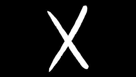 4k Animated Grunge Alphabet Letter X
