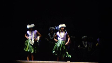 LAKE WILSON CALIFORNIA-1966: Women Hula Dancing On Stage