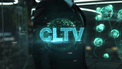 Businessman with CLTV hologram concept
