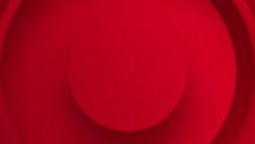 Flow of 3d concentric circles - abstract background. Red, Blue and white. Looped seamless animation.