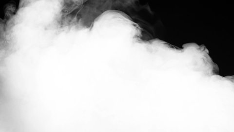 Sharp Stream of White Smoke. A jet of white smoke creates an elegant transition between frames with the blending mode "Stencil Luma" and other methods