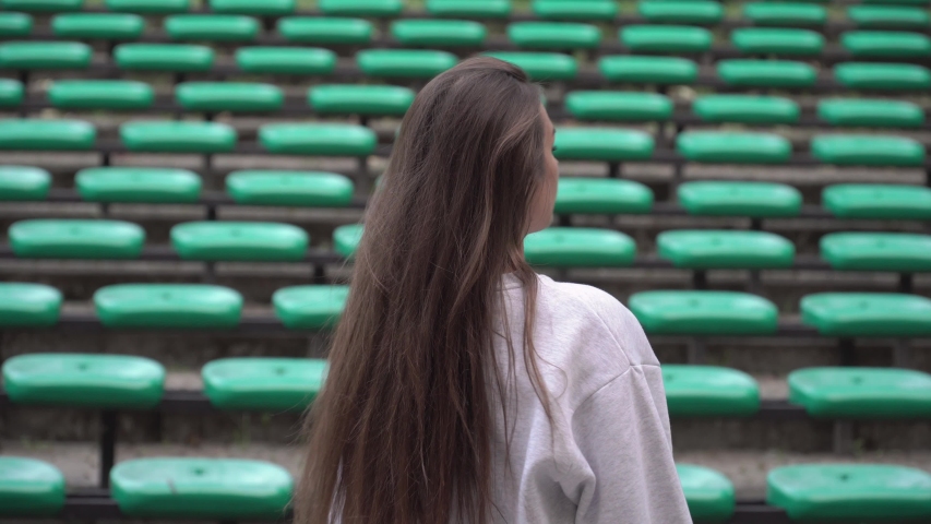 Girl is turning to the camera 