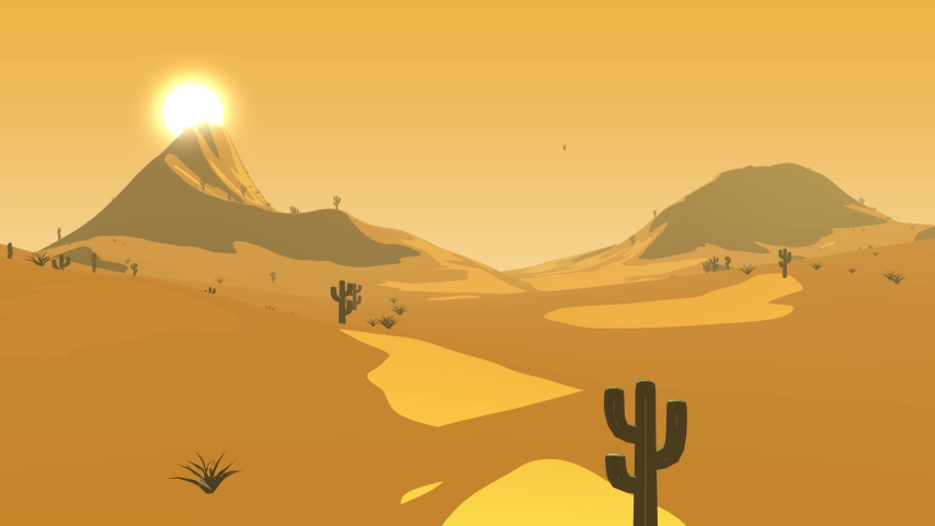 Royalty-free Cartoon Mexican desert background, Cactus plants