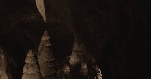 This is a video fo a stalactite and Stalagmite almost forming a column in carlsbad caverns in New Mexico. Shot on a GH5