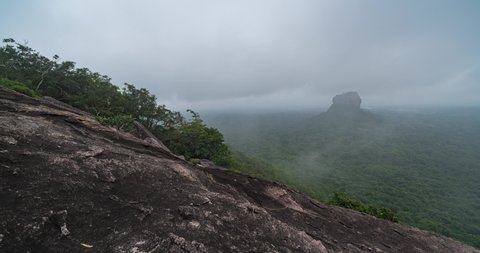 4K Timelapse view of Sigiriya mountain among the dense forest on the island of Sri Lanka
