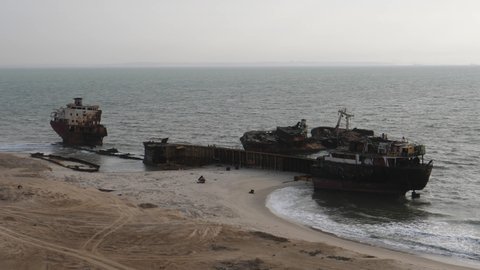 Shipwreck Beach Praia do Sarico in Angola