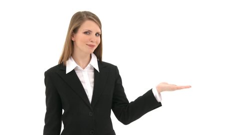 Woman presenting something on her hand