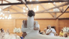 Bride and groom dancing first dance at the wedding party. Feel happy. First wedding dance at the wedding day - Powered by Shutterstock - Get 15% off with code: PIKWIZARD15