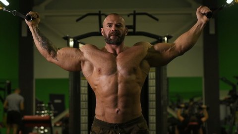 Brutal Strong Athletic Men Pumping Muscles Stock Photo (edit Now) 533450314