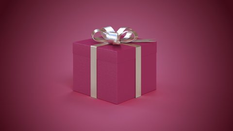 3D Render Red Gift - 4K Seamless rotating realistic gift