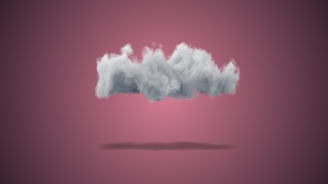 3D Render of a Cloud on plain background - 4K Seamless Animation
