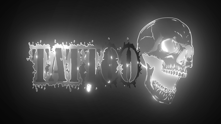 Tattoo studio emblem skull. video animation, a Signs & Symbol Video by Dean zangirolami