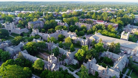 Princeton, NJ/United States - July 6, 2017.  Beautiful view of Princeton University's famous campus in New Jersey. 