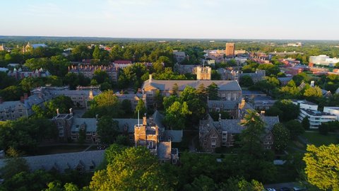 Princeton, NJ/United States - July 6, 2017.  Beautiful view of Princeton University's famous campus in New Jersey. 