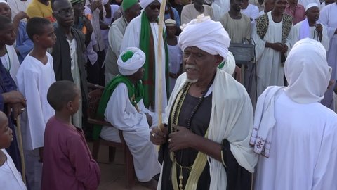 SUDAN,KHARTOUM - October, 27, 2019: Sufi dervishes gather for religious rituals in Omdurman
