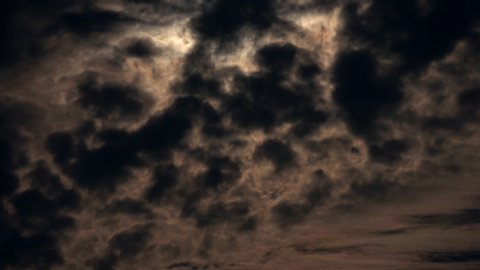 Amazing time-lapse of dramatic cloudy sky. Quickened motion of heaven vapor on bright space. Abstract natural pink toned background with tranquil effect and vibrant texture.