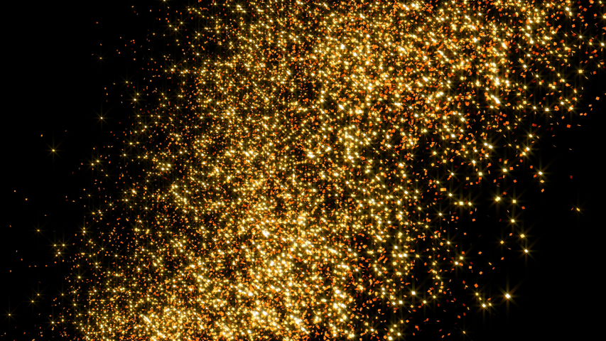 Falling golden glitter wipe/transition falling from left to right. Perfect for games, apps, commercials, and marketing presentations. Transparency is embedded in video. | Shutterstock HD Video #1042038928