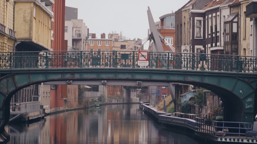 Gent, Ghent, canals and bridges in city center