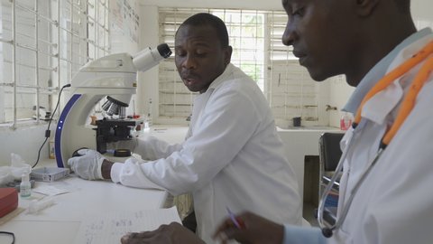 Zanzibar, Tanzania- 10/30/2019. Doctors working in medical laboratory, Africa.