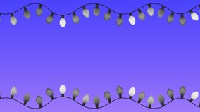 happy merry christmas card with lights colors bulbs ,4k video animation