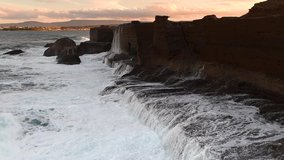 Wild coast
Wild ocean waves breaking on a rock wall along the Australian coastline, Wollongong Australia.