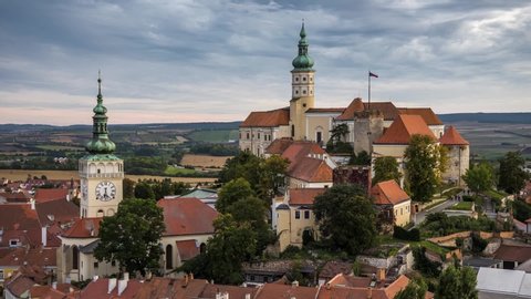 Mikulov Castle in Mikulov, South Moravia, Czech Republic as Seen from Goat Tower (Kozi Hradek)