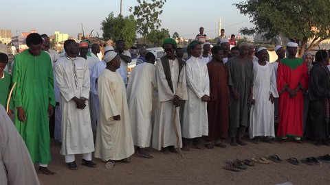 SUDAN,KHARTOUM - October, 27, 2019: Sufi dervishes gather for religious rituals in Omdurman