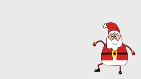 Santa Claus dancing on transparent background. Free space for advertising. Animation, 4k template colorful