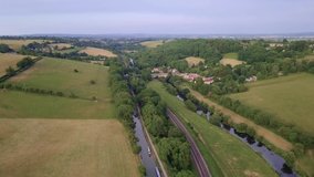 Avoncliff/England   Aerial video of Avoncliff village in west Wiltshire     taken by drone camera