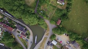 Avoncliff/England   Aerial video of Avoncliff village in west Wiltshire     taken by drone camera