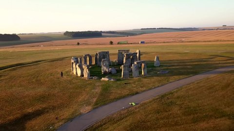 Stonehenge/England   Aerial video from Stonehenge , a famous landmark in England     taken by drone camera
