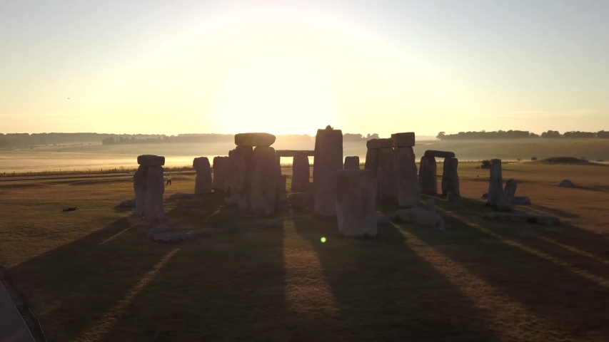 Stonehenge/England   Aerial video from Stonehenge , a famous landmark in England     taken by drone camera Royalty-Free Stock Footage #1042132306