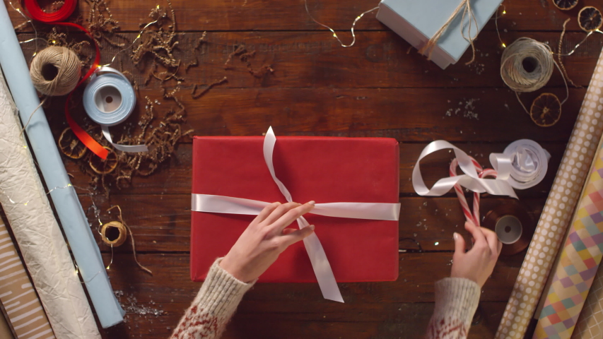 Present Box with Ribbons tied around it image - Free stock photo ...