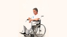 Mature man in a wheelchair