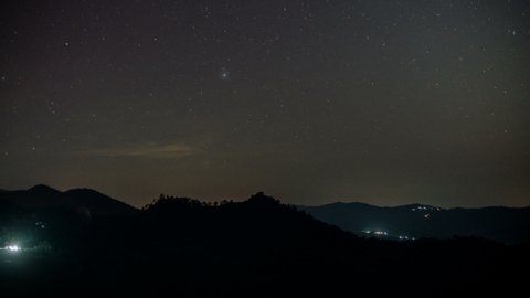 Video of night sky landscape