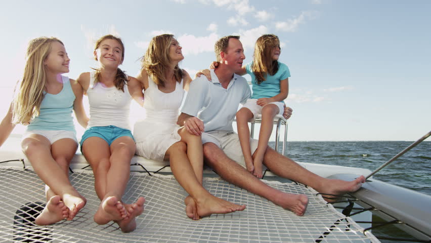 Caucasian Family Group Luxury Lifestyle Yacht Tourism Travel Health Insurance | Shutterstock HD Video #10421489