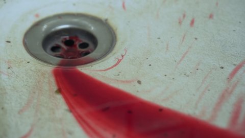 Blood in Sink, Trickling into Plug Hole