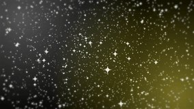Abstract silver and yellow background with motion of stars, looped animation