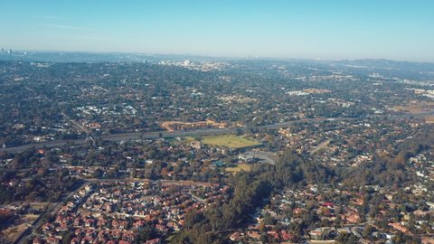 Aerial views of Johannesburg landscape and skyline