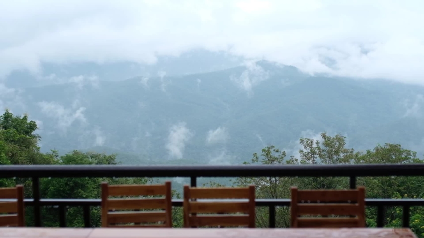 Beautiful view on the top of a high hill.