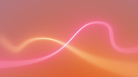 slow motion glowing neon waves on color background, neon electric animation