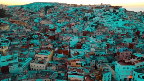 Morocco: Aerial view of the city of Tangier /Panoramic view of the city of Tangier 4K quality