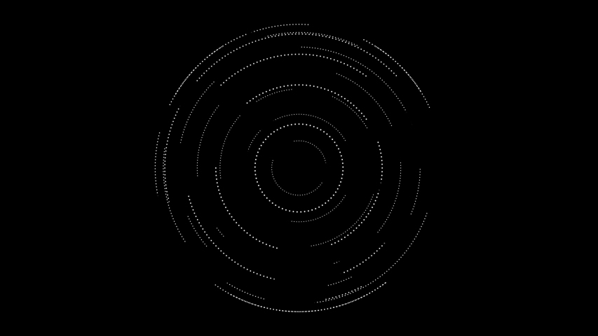 Circular HUD, FUI dotted element. loop