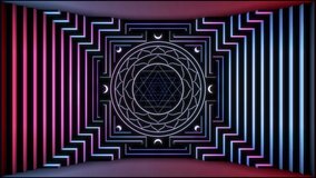 Neon blue Yantra 3D animation. Perfect 4K resolution video for TV show, stage and catwalk design, documentary movie or Tantra and sacred geometry related projects. - Powered by Shutterstock - Get 15% off with code: PIKWIZARD15
