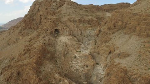 Aerial view of Qumran Cave. Israel. 