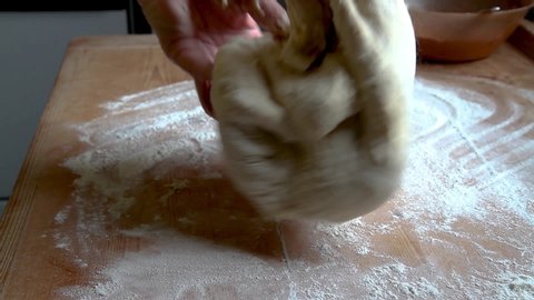 Homemade dough preparation for the lunch