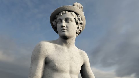 Mercury Sculpture 3D Statue 4K animation